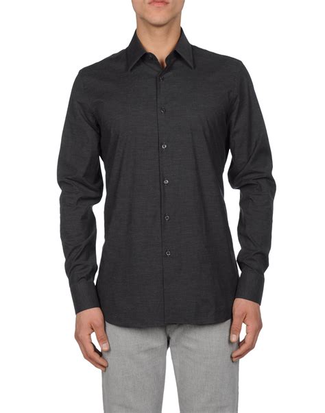 prada grey striped long sleeve shirt|prada shirts for men.